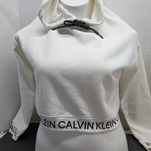 Calvin Klein Cream Cropped Sweatshirt